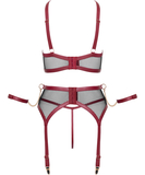 Bondage by Cottelli Devilysha net lingerie set with wrist cuffs