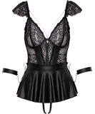 Bondage by Cottelli Hexida czarny babydoll i stringi