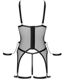 Bondage by Cottelli Malicent net garter slip with wrist cuffs
