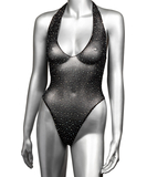 CalExotics Radiance rhinestone halterneck bodysuit