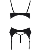 Casmir Clarisse black open suspender lingerie set