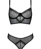 Casmir Denerys black sheer mesh & lace lingerie set