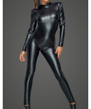 Noir Handmade black matte look open back catsuit