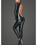 Noir Handmade black matte look open back catsuit