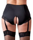 Cottelli Lingerie black crotchless suspender briefs