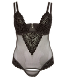 Cottelli Lingerie black bodysuit with flock print