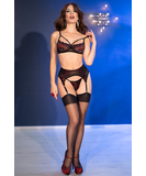 Chilirose CR 4693 juodų apatinių komplektas su raudonu siuvinėjimu