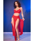 Chilirose CR 4850 raudonas liemenėlė ir sijonas su grandinėlėmis