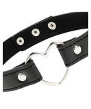 Coquette black leatherette heart choker