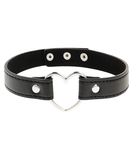 Coquette black leatherette heart choker