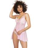 Coquette Lingerie roosa babydoll-kleit säravate tikandite ja ehiskividega