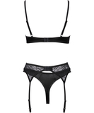 Cottelli Lingerie juodas nėriniuotas apatinio trikotažo rinkinys su grandinėlėmis