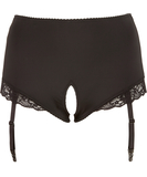 Cottelli Lingerie czarne otwarte majtki do pończoch