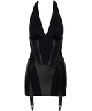 Cottelli Lingerie black dominatrix suspender mini dress