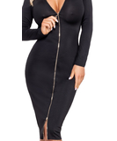 Cottelli Lingerie czarna sukienka z zamkiem