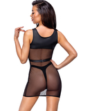 Cottelli Lingerie melna tīkliņkleita un stringi