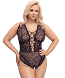 Cottelli Lingerie black lace crotchless bodysuit