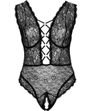 Cottelli Lingerie black lace crotchless bodysuit