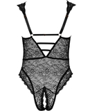 Cottelli Lingerie black lace crotchless bodysuit