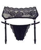 Cottelli Lingerie black lace garter belt with string