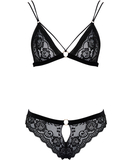 Cottelli Lingerie must pitsist pesukomplekt stimuleerivate pärlitega