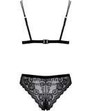 Cottelli Lingerie black lace lingerie set with stimulating pearls