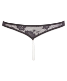 Cottelli Lingerie mustad pitsist pärlitega stringid