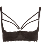 Cottelli Lingerie black lace shelf bra with decorative straps