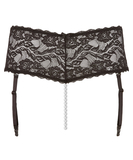 Cottelli Lingerie black lace suspender belt with pearls