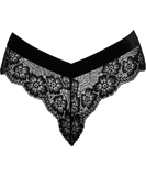 Cottelli Lingerie black lace thong with chain