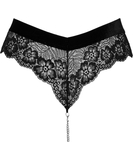 Cottelli Lingerie black lace thong with chain
