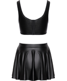 Cottelli Lingerie black matte look ctop top & skirt