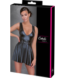 Cottelli Lingerie melna matēta auduma minikleita ar jostām