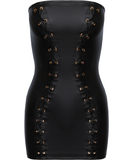 Cottelli Lingerie black matte look mini dress with lacing