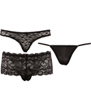 Cottelli Lingerie black panty 3-piece set