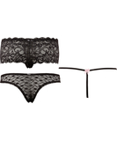 Cottelli Lingerie black panty 3-piece set