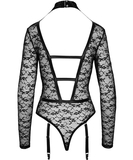 Cottelli Lingerie black sheer mesh suspender bodysuit