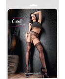 Cottelli Lingerie черные прозрачные чулки под пояс