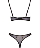 Cottelli Lingerie mustast sätendavast läbipaistvast tüllist pesukomplekt