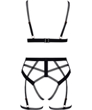 Cottelli Lingerie black strappy suspender lingerie set