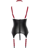 Cottelli Lingerie Bondage черная матовая грация с красными ремнями