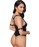 Cottelli Lingerie Bondage black matte look crotchless bodysuit