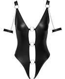 Cottelli Lingerie Bondage black matte look crotchless bodysuit