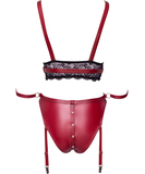 Cottelli Lingerie Bondage punane sukahoidjaga pesukomplekt