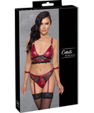 Cottelli Lingerie Bondage red suspender lingerie set