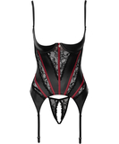 Cottelli Lingerie Bryndis mustast matt korsett stringidega