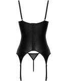 Cottelli Lingerie Bryndis mustast matt korsett stringidega