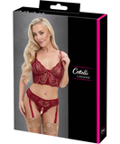 Cottelli Lingerie Camellia red lingerie set with chains