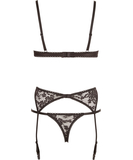 Cottelli Lingerie Fioryka must avatud pesukomplekt