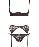 Cottelli Lingerie Flurina must avatud pesukomplekt